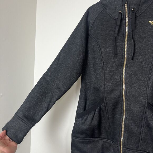 The North Face Mattea Parka Jacket Hoodie Full Zip Dark Gray Gold Women’s M - Picture 3 of 13